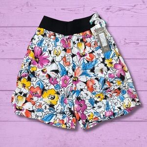 Vtg 80s Vanderbilt USA Floral Shorts M Salesman Sample Elastic Band Colorful NWT
